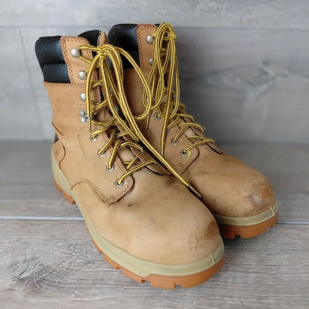 Herman Survivors Grizzly Steel Toe Work Boots Mens Size 12 Wide Tan Leather ASTM